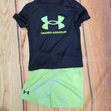 UNDER ARMOUR BOYS TECH PRINT SHORT SLEEVE SHORT SET