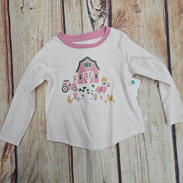 CUTIE PIE BABY FARM SCENE T-SHIRT PINK PY1300018