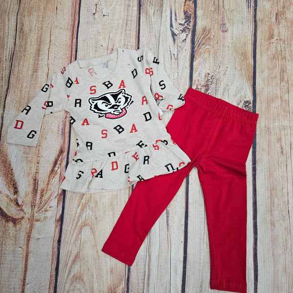 WES AND WILLY BADGERS INFANT ALLOVER SET