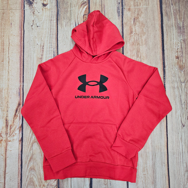 UNDER ARMOUR BOYS RIVAL FLEEVE BL HOODIE RED 1379791 713