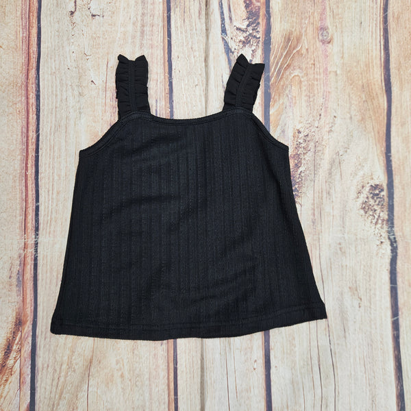 ML KIDS RIBBED TANK BLACK 0048