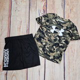UNDER ARMOUR BOYS 2PC SET CAMO S/S AND SHORTS