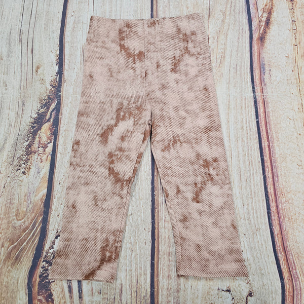 ML KIDS PINK BROWN PLEATHER LEGGING