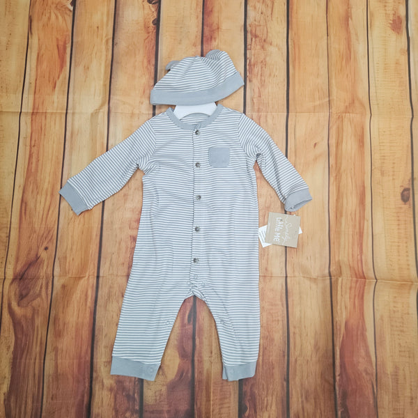 LITTLE ME GREY COVERALL W/HAT LCN17878N