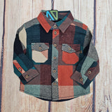 NORUK BOYS RUST/NAVY PLAID BUTTON UP