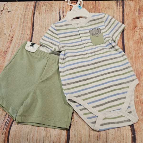 LITTLE ME ELEPHANT SHORT SET LCJ16099N