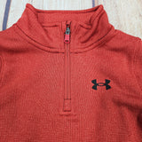 UNDER ARMOUR BOYS SWEATER FLEECE 1/4 ZIP STADIUM RED 604