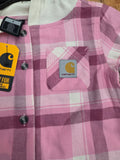 CARHARTT GIRLS L/S HOODED POCKET FLANNEL SHIRT CE9165-P403-UA2