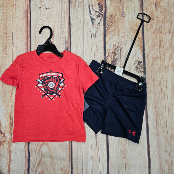 UNDER ARMOUR 2 PIECE RED BASEBALL SET 25UOSJ122E-621