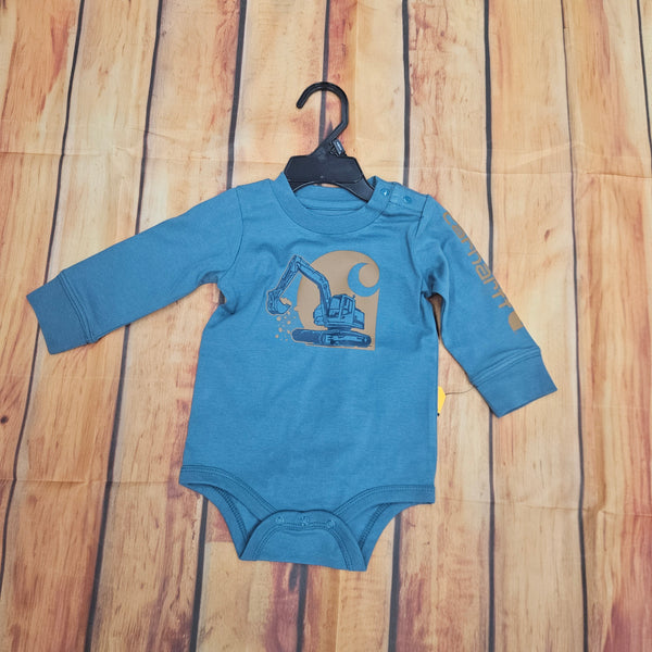 CARHARTT BOYS L/S CONSTRUCTION BODYSUIT HV2-AF10 TEAL