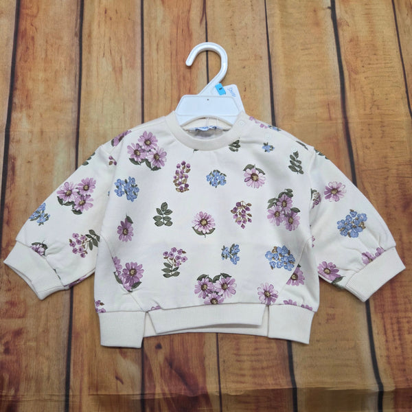 MAYORAL GIRLS FLEECE FLORAL PULLOVER 2433