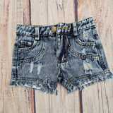 ML KIDS  DESTRUCTED DENIM SHORTS 0071