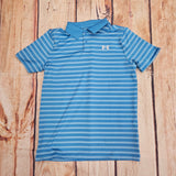 UNDER ARMOUR MATCH PLAY STRIPE POLO AQUA