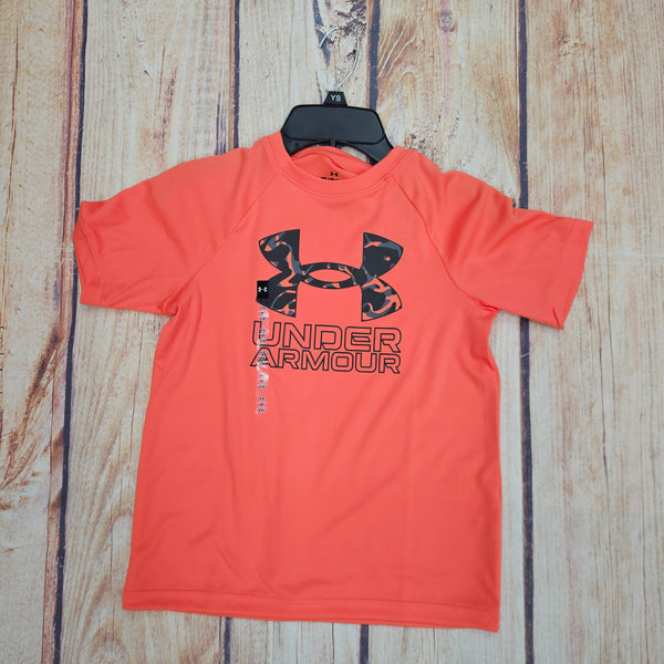 UNDER ARMOUR 1387036 TECH HYBRID PRINT TEE ORANGE