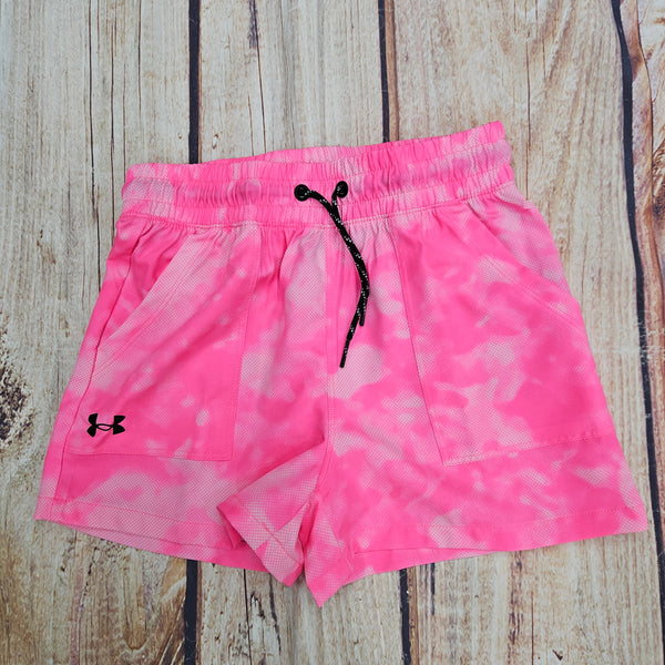 UNDER ARMOUR YOUTH GIRLS BASE HOT PINK SHORTS 001