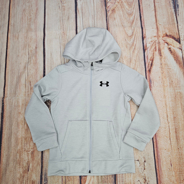 UNDER ARMOUR BOYS FLEECE FZ GRY HODDED ZIP UP1373541