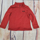 UNDER ARMOUR BOYS SWEATER FLEECE 1/4 ZIP STADIUM RED 604