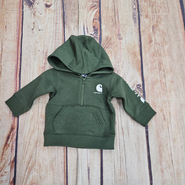 CARHARTT BRONZE GREEN 1/2 ZIP HOODED