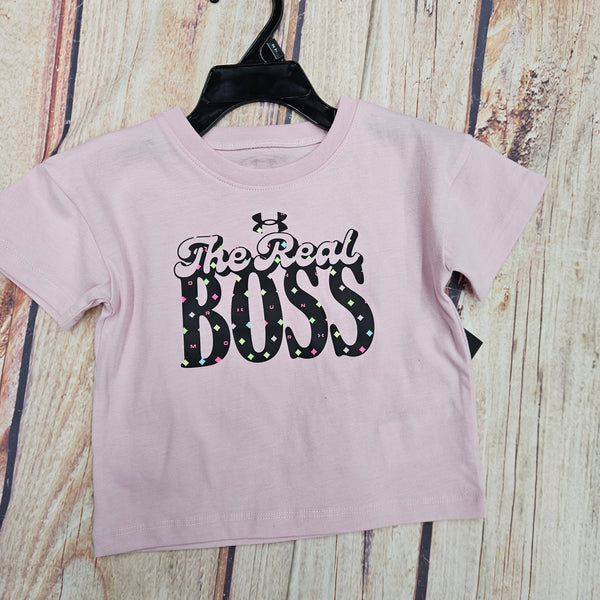 UNDER ARMOUR GIRLS THE REAL BOSS SS TEE PINK