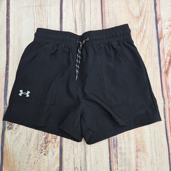 UNDER ARMOUR YOUTH GIRLS NEW HIDE BASE BLACK SHORT 950