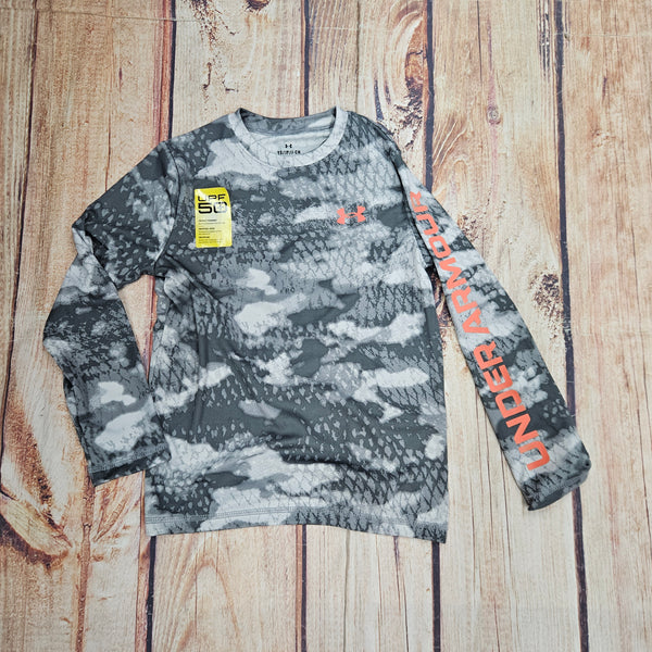 UA BOYS FISHSPECIES CAMO LS T-SHIRT 25UOSIB03F-053P6
