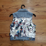 ML Kids Sequins Back Denim Vest