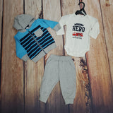 Baby Boy 3Pc Blue and Gray Set