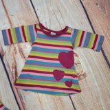 LEVERET COLORFUL HEART DRESS WITH MATCHING DOLL SET