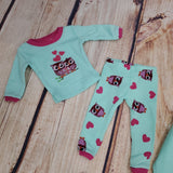 CLEARANCE LEVERET MINT OWL PJ WITH MATCHING DOLL SET