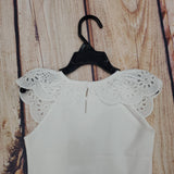 Mayoral White Embroidered Tank Top