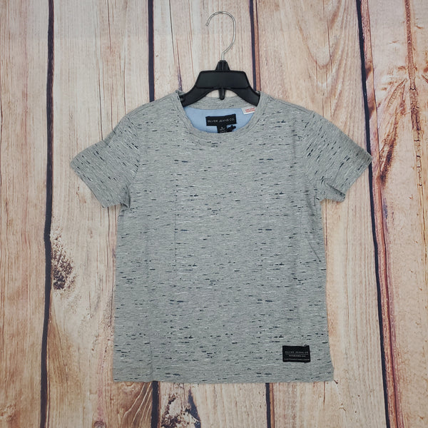 SILVER GRAY/NAVY HEATHERED SHORT SLEEVE TEE