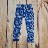 407 AMY BLUE ABSTRACT ATHLETIC CAPRI