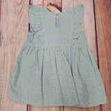 ML Kids Green Eyelet Dress