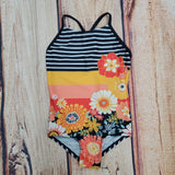 Noruk Floral/striped One-Piece Swimsuit