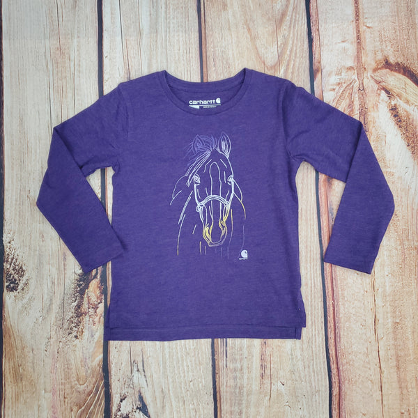 Carhartt Long Sleeve Purple Horse Shirt