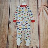 LITTLE ME TRANSPOTATION ZIP FRONT FOOTED SLEEPER