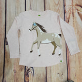 CLEARANCE John Deere Pink Glitter L/S Horse Shirt