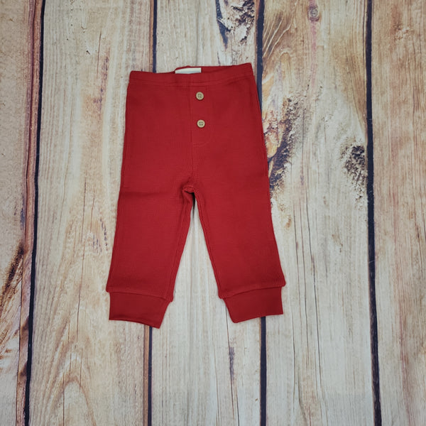CR SPORTS RED THERMAL PULL ON PANTS WITH BUTTONS