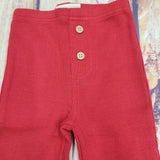 CR SPORTS RED THERMAL PULL ON PANTS WITH BUTTONS