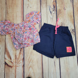 QUIMBY FLORAL CROP TOP SWEAT SHORT SET