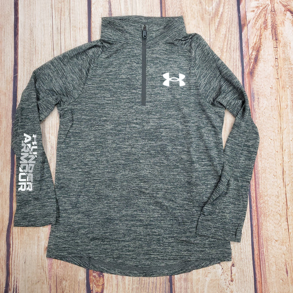 UA TECH 1/2 ZIP HEATHER GRAY