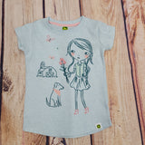 JOHN DEERE GLITTER GIRL ON THE FARM TEE