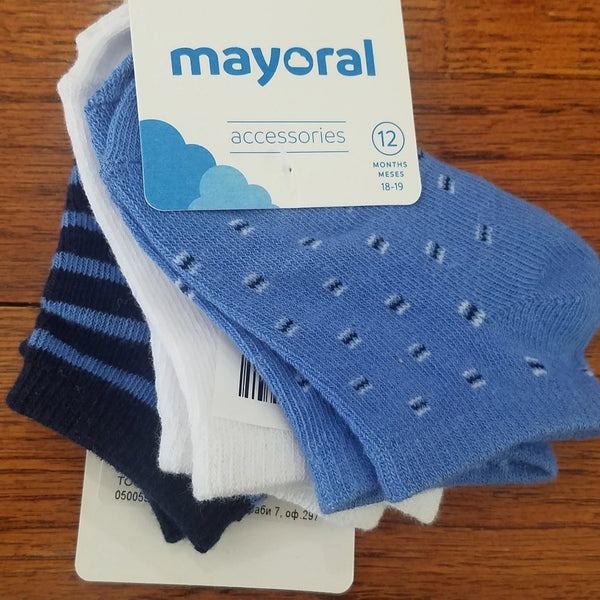 Mayoral 3 pack blue boys socks