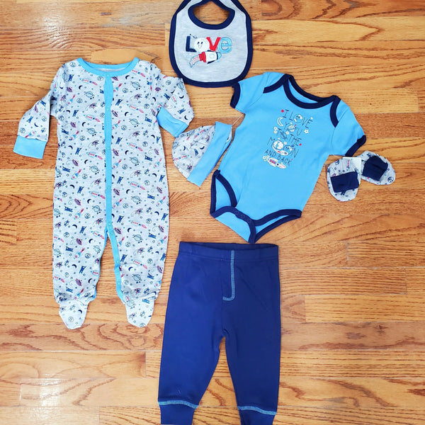 Mother's Choice 6pc boys I love you to the moon & back set