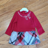Mayoral Red Bow Check Dress