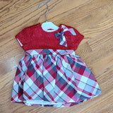 Mayoral Red/Gray Sweater check dress