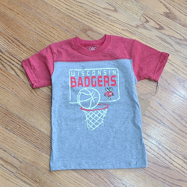 Wes and Willy Wisconsin Badger Triblend SS York Tee CLEARANCE
