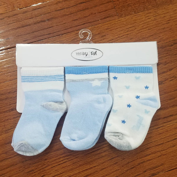 Mayoral 3pk baby blue socks