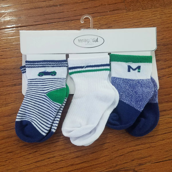 Mayoral 3pk navy/green socks