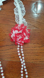 ML Kids Red Flower/Lace Necklace